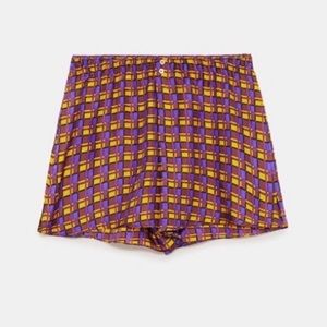 NEW!! Zara Geometric Print Silk Shorts